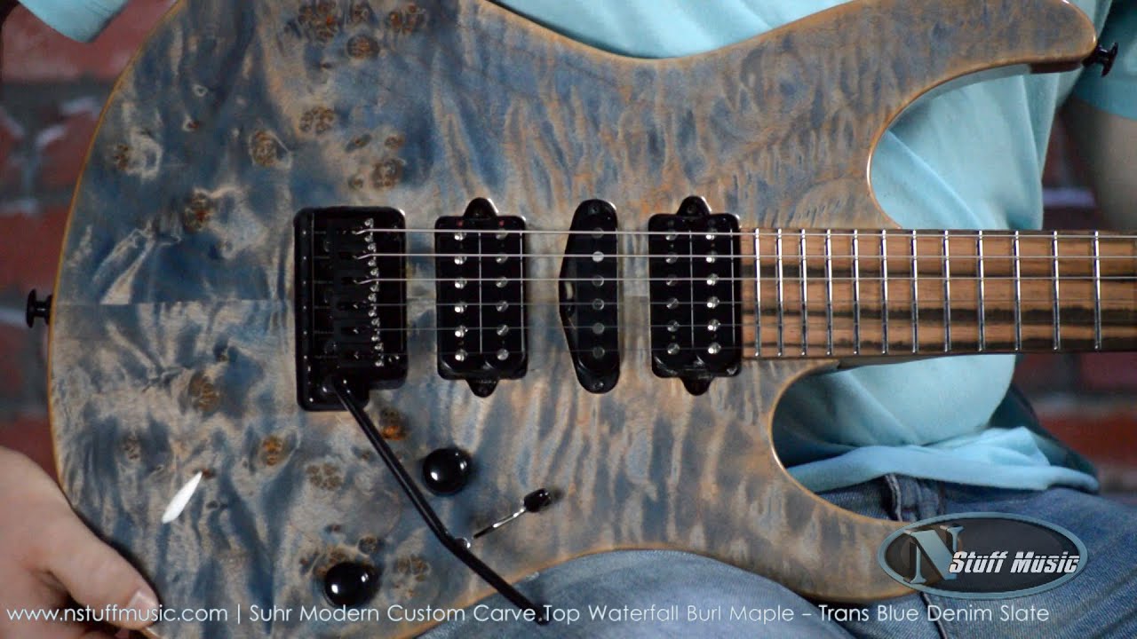 Suhr Modern Custom Carve Top - Trans Blue Denim Slate | N Stuff