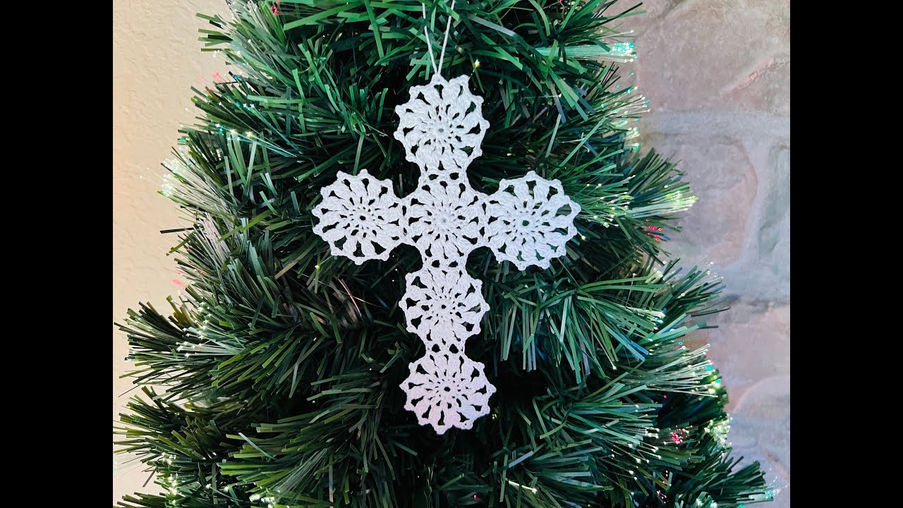 Крестик связанный крючком - #6