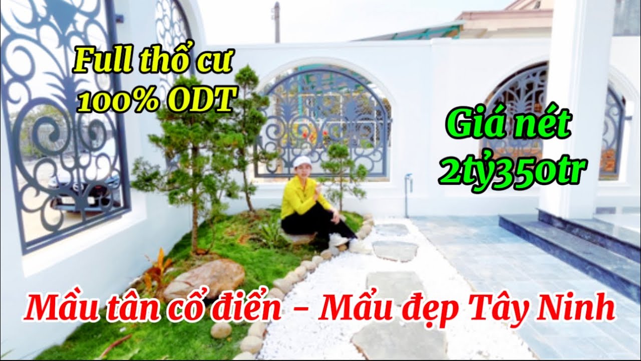 Mẩu tân cổ điển + với sân vườn . Sổ hồng riêng 100% đất thổ cư, gần Núi Bà Tây Ninh (1042)