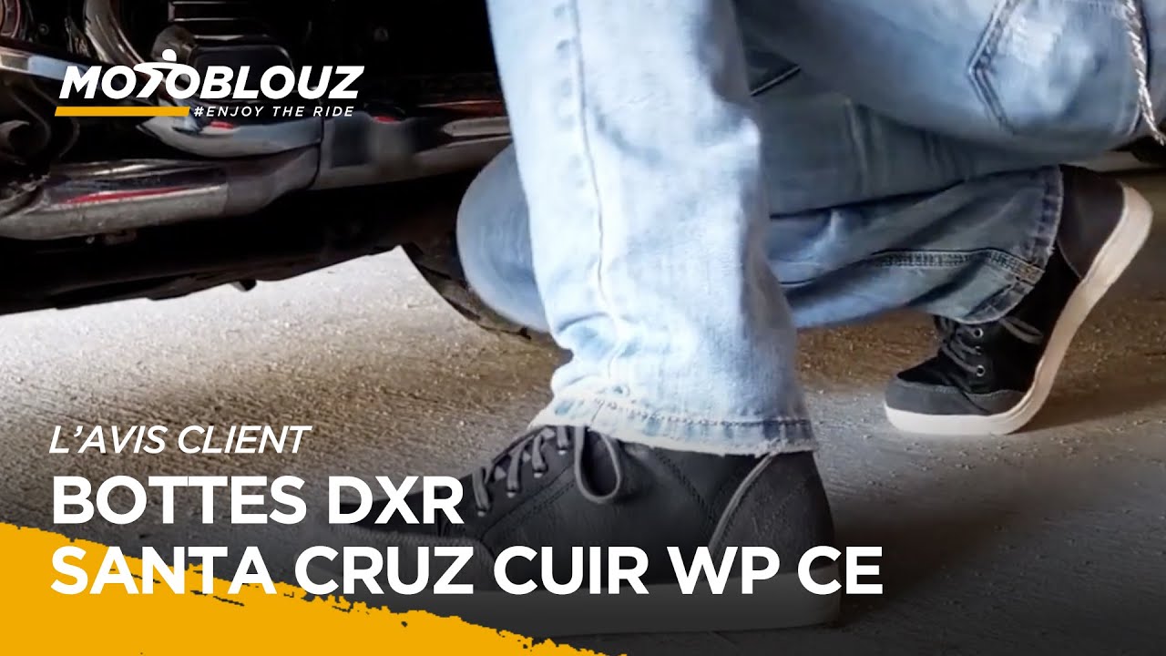Frederic, client Motoblouz, présente les BASKETS DXR SANTA CRUZ CUIR  WATERPROOF CE - YouTube