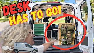 2022 FORD TRANSIT CONNECT XL - I Changed My Mind AGAIN! The Desk Is Out! | Van Life Update #vanlife