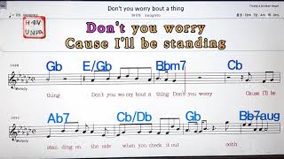 Video thumbnail of "Don`t you worry bout a thing/Incognito💋노래방, 통기타 , 코드 큰악보,  가라오케, 반주💖Karaoke, Sheet Music, Chord, MR"