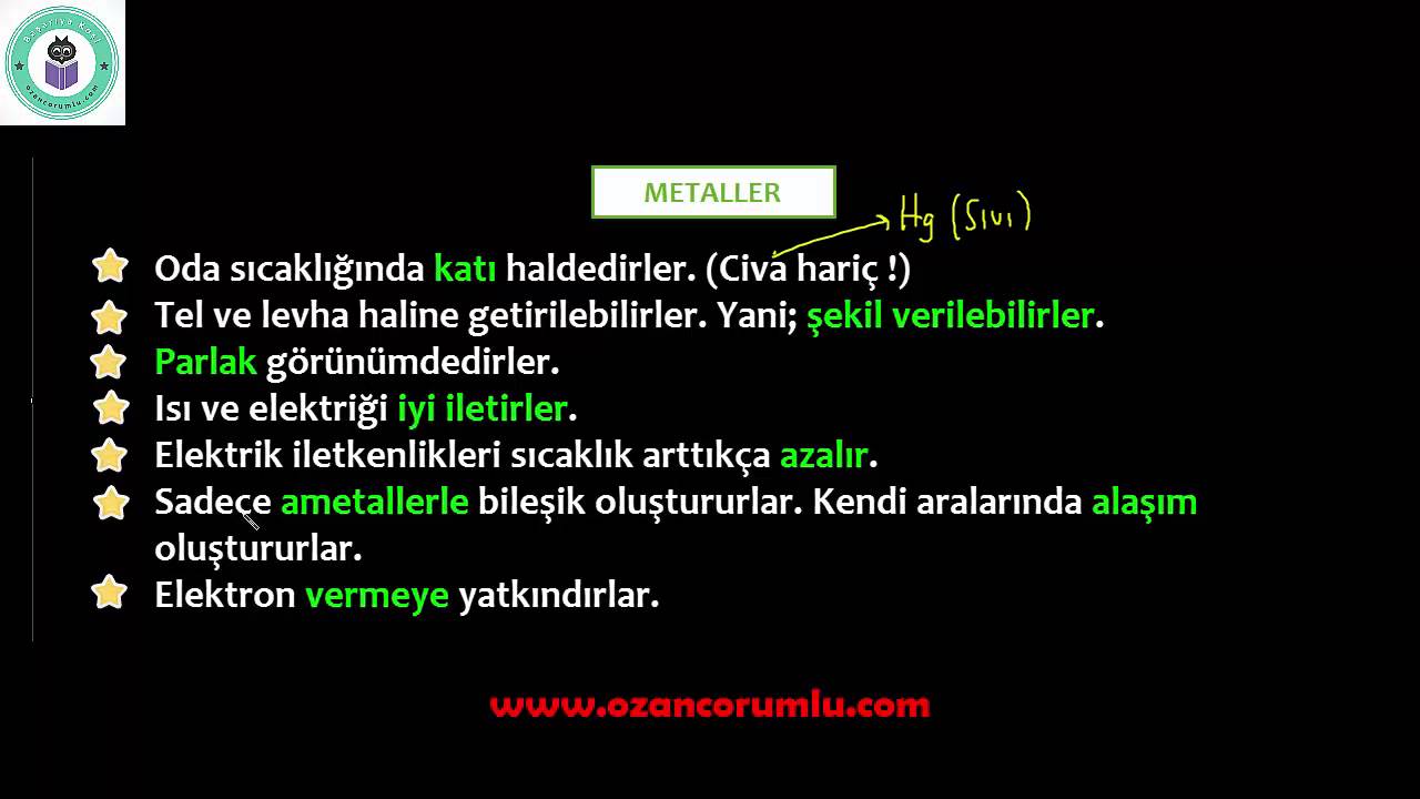 Metal nedir Metallerin özellikleri ve özellikleri Metal nedir Metallerin özellikleri ve özellikleri