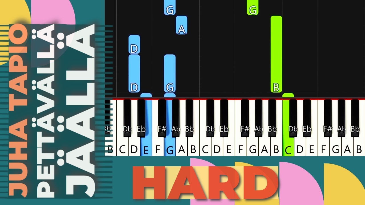Juha Tapio - Pettävällä jäällä - Piano Tutorial (Hard) | Play-Along Visuals