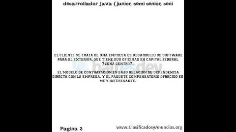 desarrollador java (junior, semi senior, seni Fecha: 25 de julio de 2011