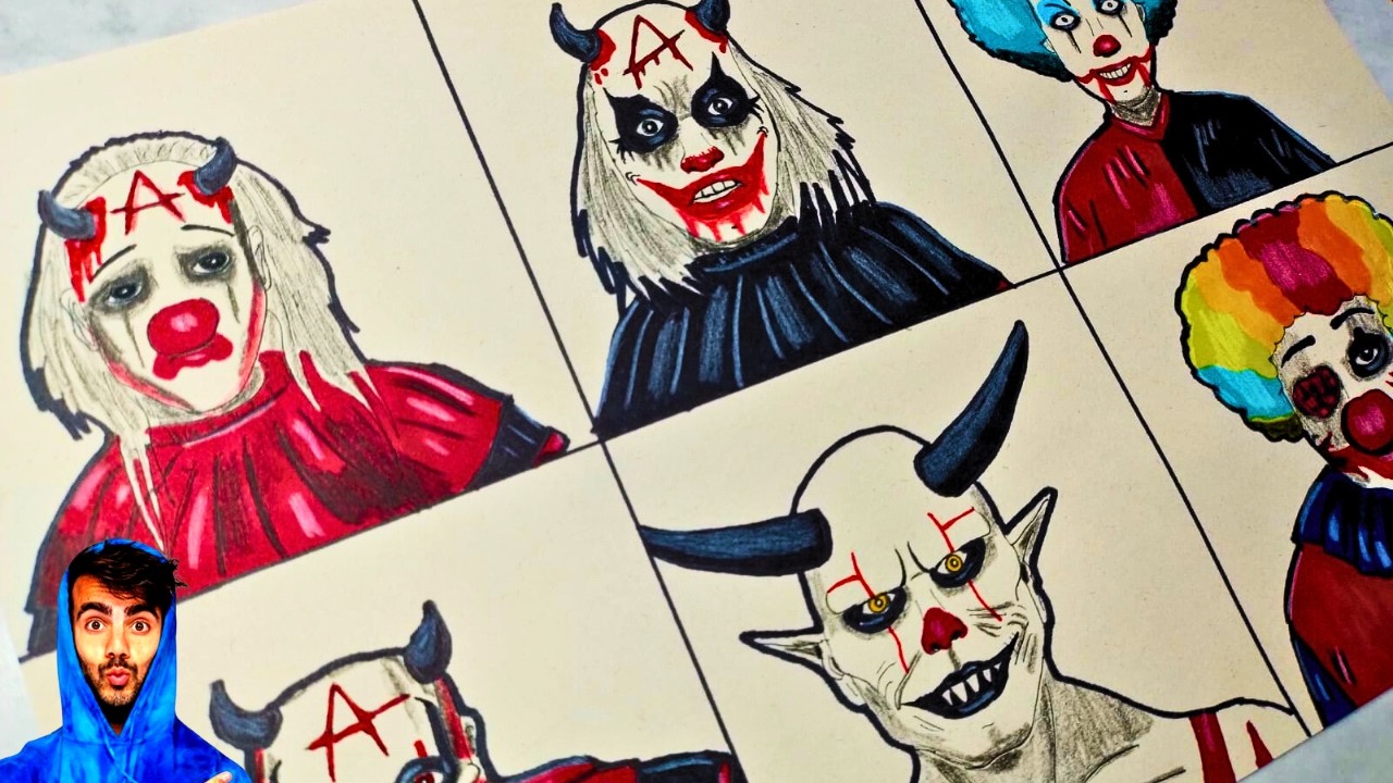 DIBUJO todos los Nuevos PAYASOS de la DEEP WEB (Duffy, Mini Mini, Dondon...) Fede Vigevani