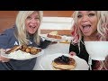 NYC HOTEL ROOM BREAKFAST MUKBANG WITH MY MOM! (EATING SHOW)