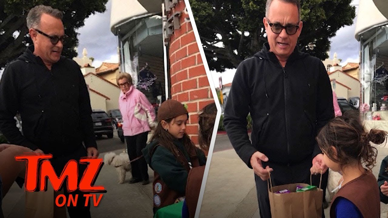 Tom Hanks Loads Up on Girl Scout Cookies Tom Hanks Loads Up on Girl Scout Cookies