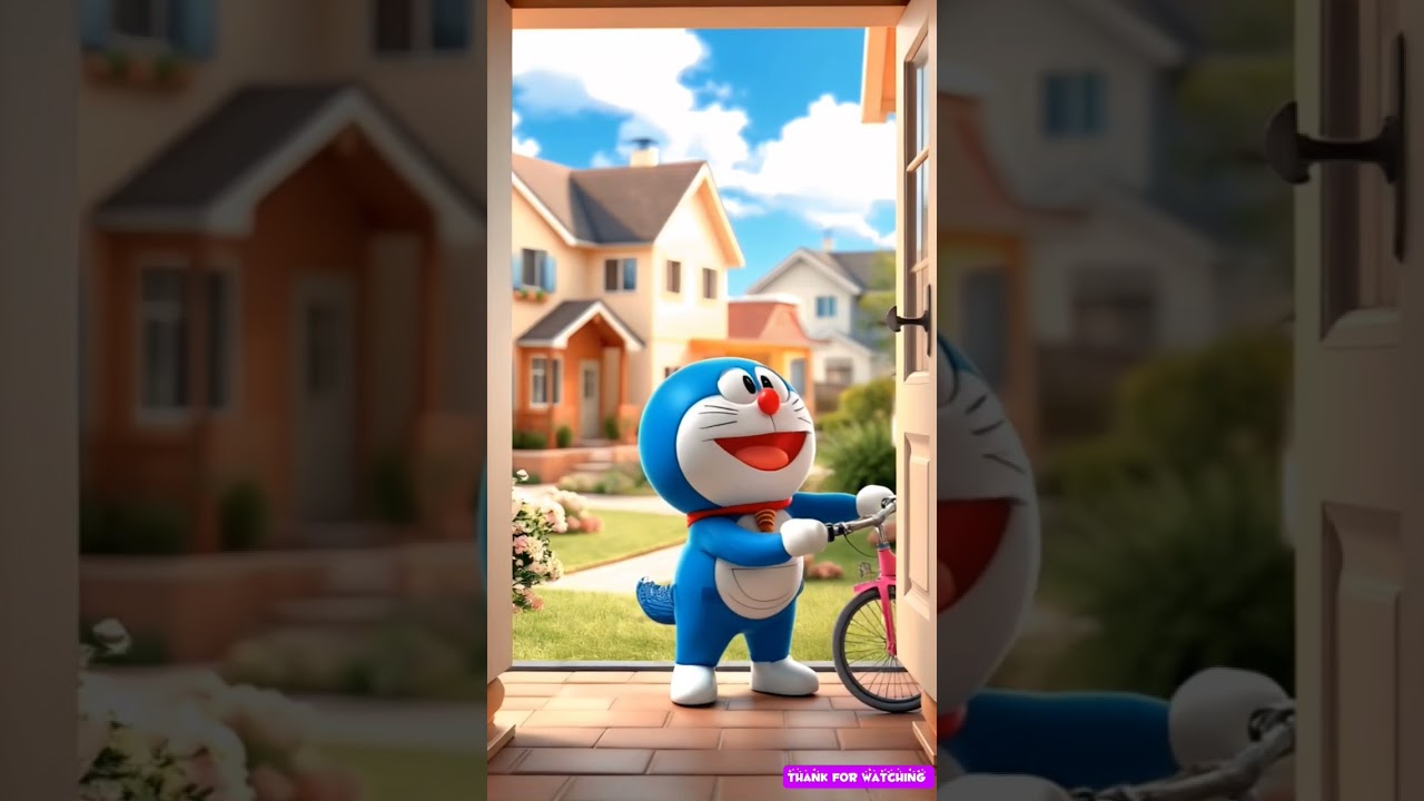 Doraemon gifted a bicycle to a child ♥️🥰 