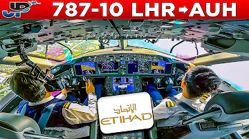 Etihad Boeing 787-10 Cockpit London Heathrow🇬🇧 to Abu Dhabi🇦🇪