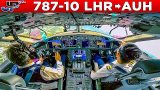 Etihad Boeing 78710 Cockpit London Heathrow to Abu Dhabi