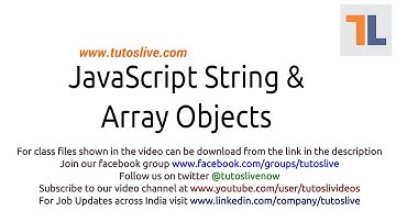 JavaScript String and Array Objects By Tutoslive