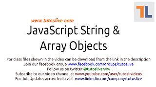 JavaScript String and Array Objects By Tutoslive