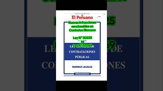 Nuevas Infracciones Sancionables En Contratos Menores, Bajo La Ley 32069 Lgcp