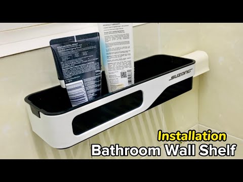How to Install Bathroom Shelf Wall Mounted | No Drilling Bathroom ...