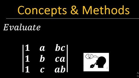 Evaluate det ( 1 a bc ,1 b ca , 1 c ab ) || `|{:(1,a,bc),(1,b,ca),(1,c,ab):}|` ||