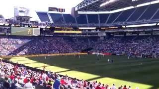 Copa America Peru-Haiti 1:0 Angry Peruvian fan trows a beer on the field.