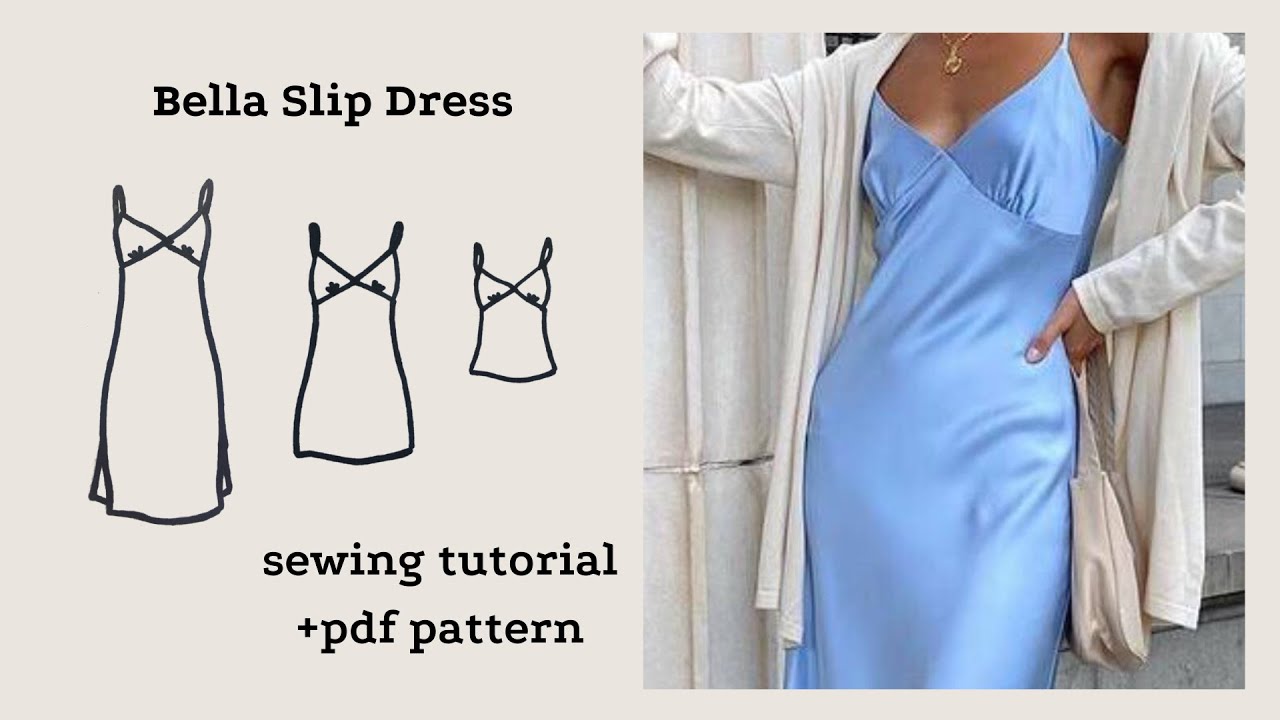 Satin modest dress cutting stitching easy simple method step by step  #satindress #stitchstylewear - YouTube
