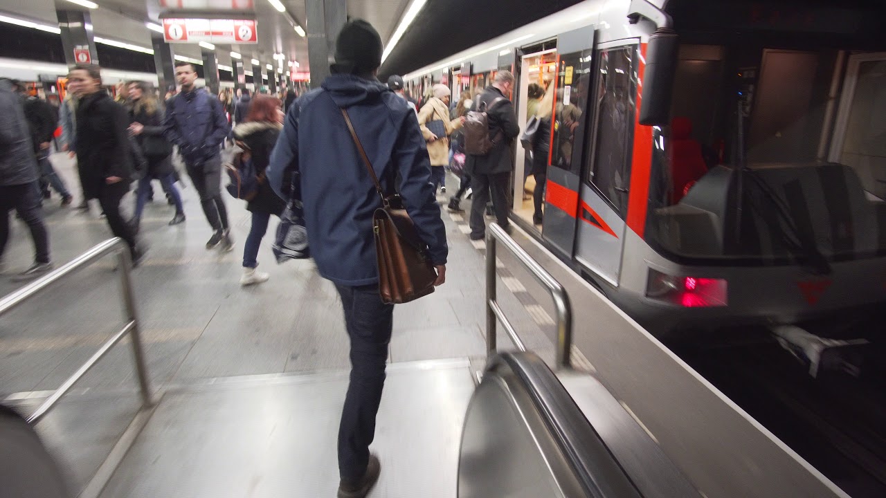 Czech Republic, Prague, metro ride from I.P. Pavlova to Vyšehrad