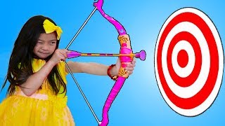 Emma Pretend Playing with Bow & Arrow Toy at Kids CARNIVAL Games