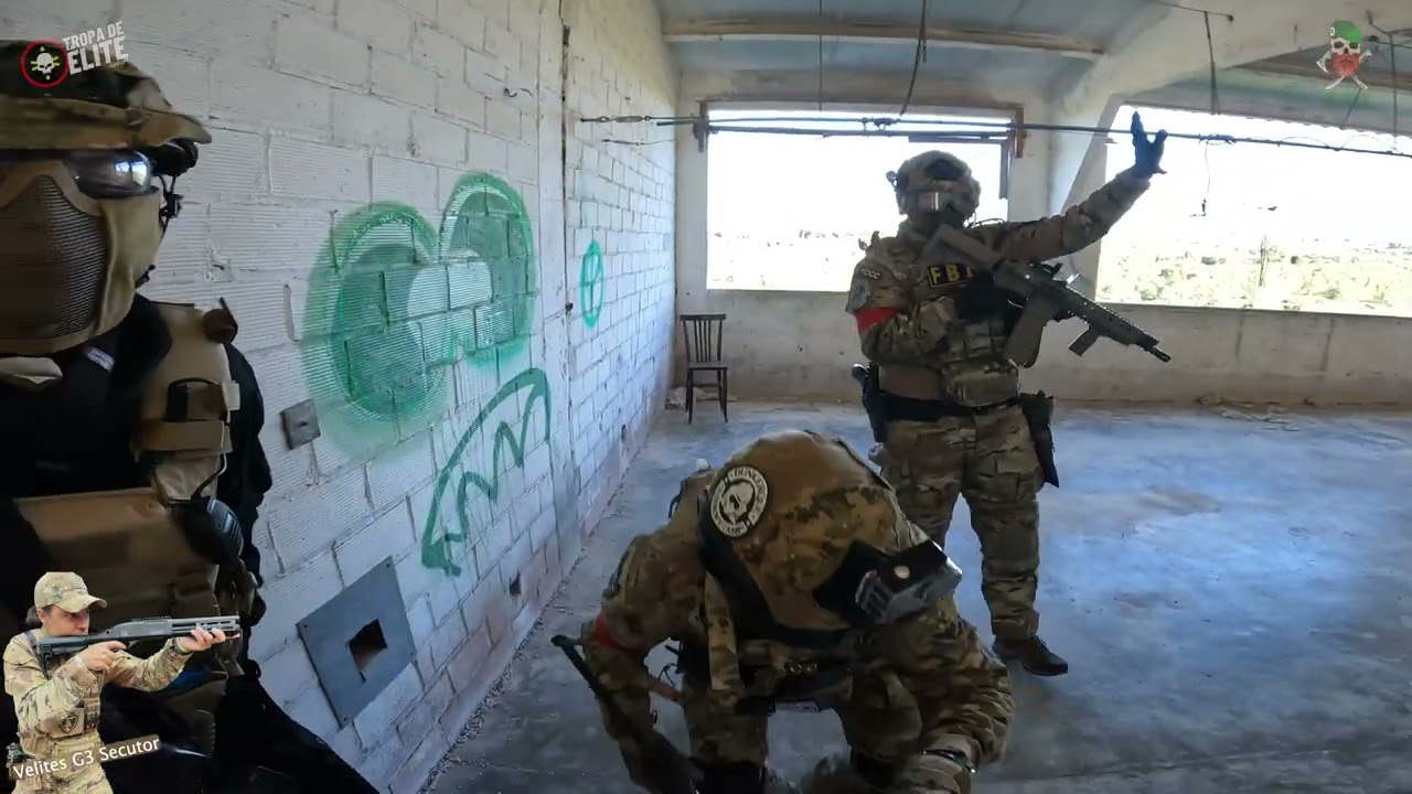 BRAZUCA AIRSOFT JOGANDO EM CQB BARRACONES COM A ESCOPETA DE GAS