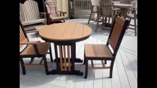Amish Poly Mission Patio Chairs and Poly Mission Table