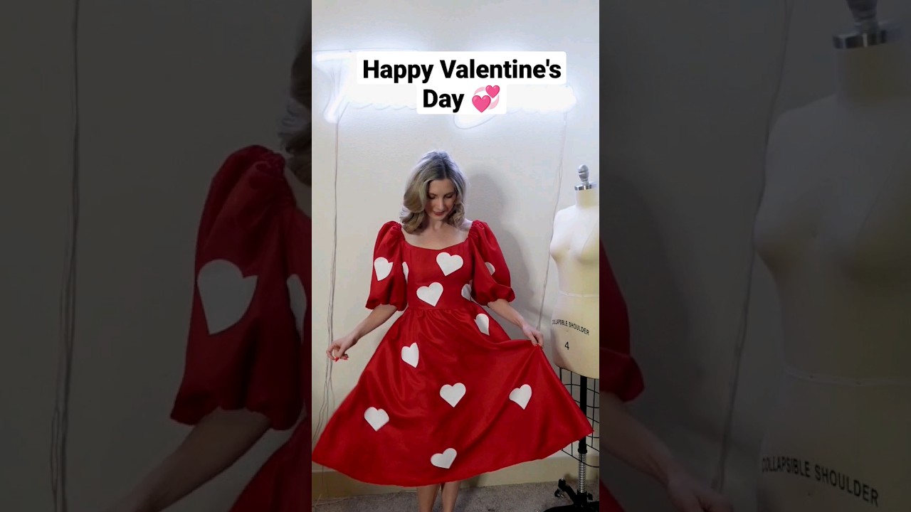 GRWM for Valentine's Day ❤️ #valentinesday #grwm #dress #sewing #seamstress