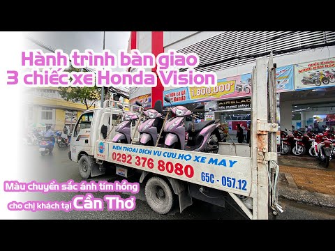 Video Bàn giao 3 xe Vision ánh tím hồng Promax cho chị khách... - youtube