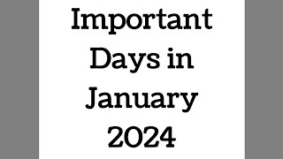January 2024: Full List of important National and International Days | Special days in January 2024
