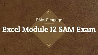 Excel Module 12 SAM Exam | Excel Module 12 SAM Exam Full Solution (Step-by-Step Guide) | Cengage