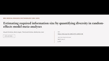 Estimating required information size by quantifying diversity in random-effects model... | RTCL.TV