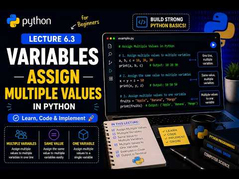 Lecture 6.3 | Assign Multiple Values in Python with Code Examples | Skillify Python Course