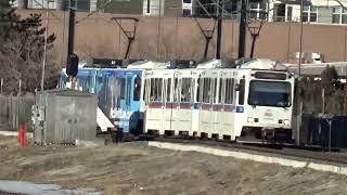 Southbound RTD Light Rail "D" Line Train Approaching  Broadway Station