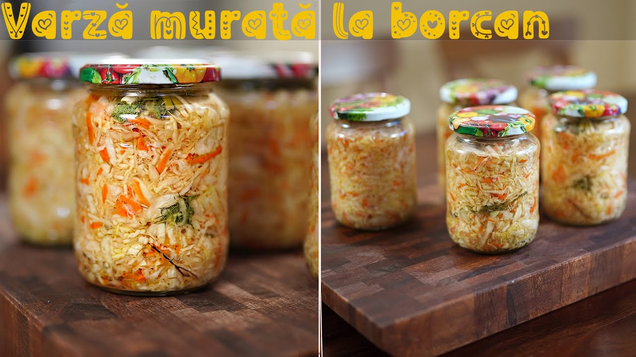 Varză murată în borcan - fără oțet, doar fermentată natural
