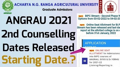 AP EAMCET 2021 Agriculture 2nd Phase Counselling Dates Released 🤩//ANGRAU 2021 2nd Counselling Dates