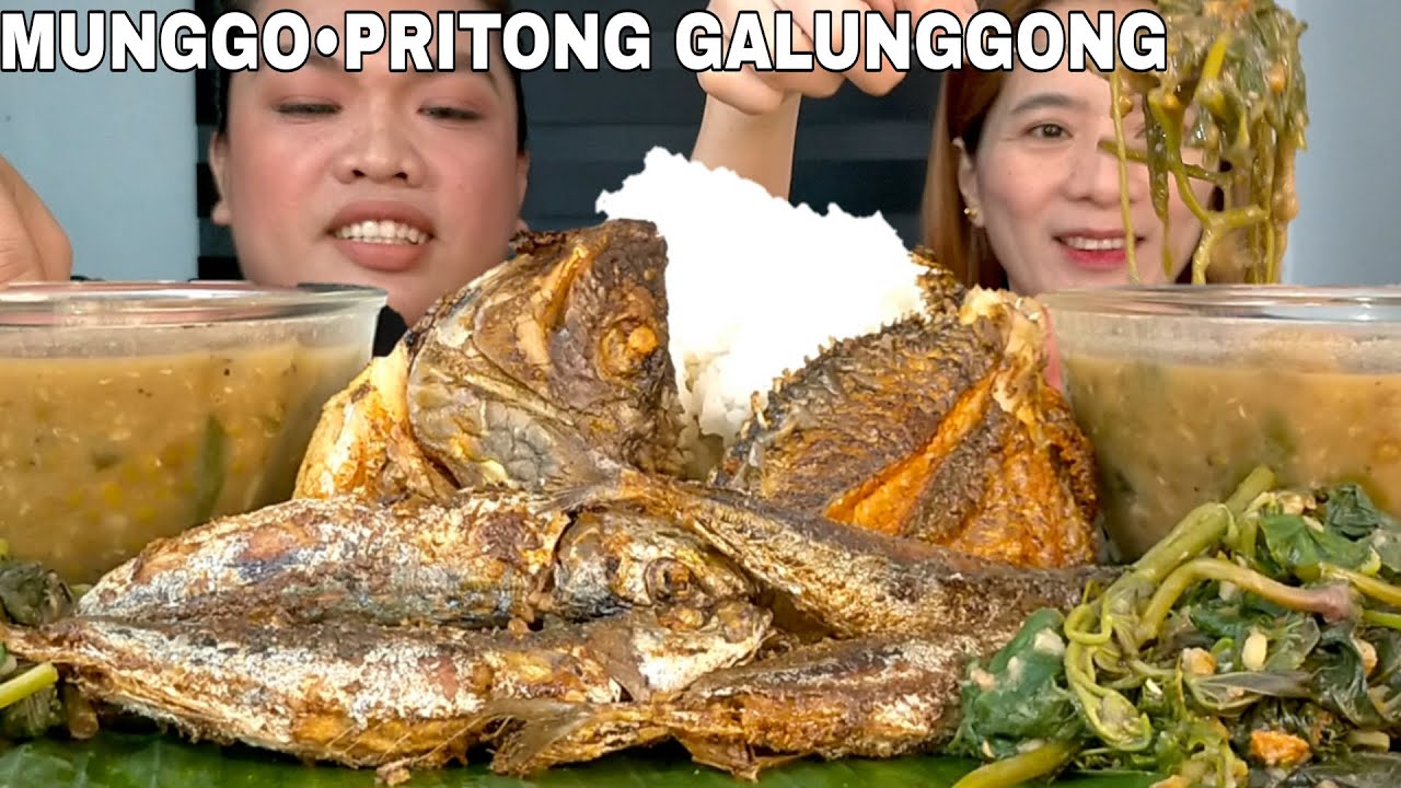 MAGULAY NA GINISANG MUNGGO AT PRITONG GALUNGGONG AT TILAPIA | MUKBANG PHILIPPINES | FILIPINO FOOD