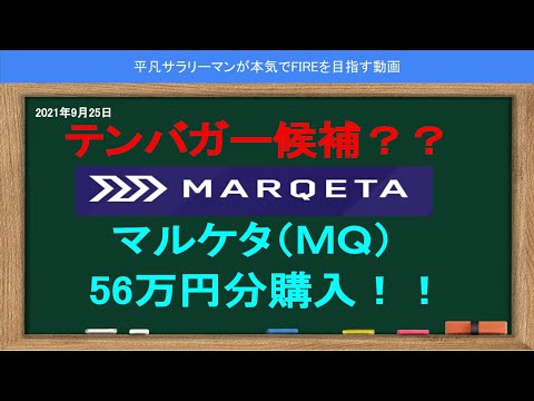 #3　＜金融資産毎回公開＞テンバガー候補？マルケタ（ＭＱ）56万円購入（FIREを目指す平凡サラリーマンの動画）