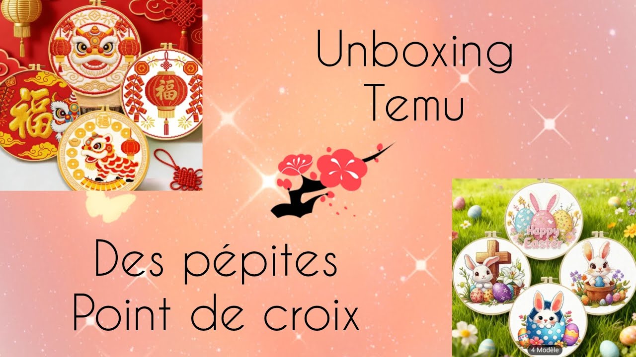 💖 #unboxing #temu 💖 de jolies toiles #pointdecroix 💖 #crossstitch #stampedcrossstitch 