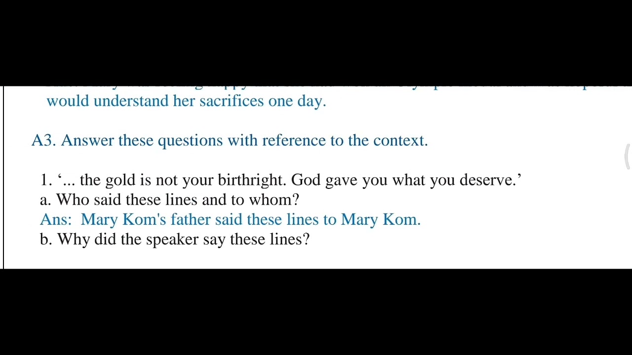 The Unstoppable Queen Of Boxing : MC Mary Kom || Class - 6 || Question / Answers || New Images Next