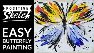 butterfly easy acrylic painting tutorial draw palette knife