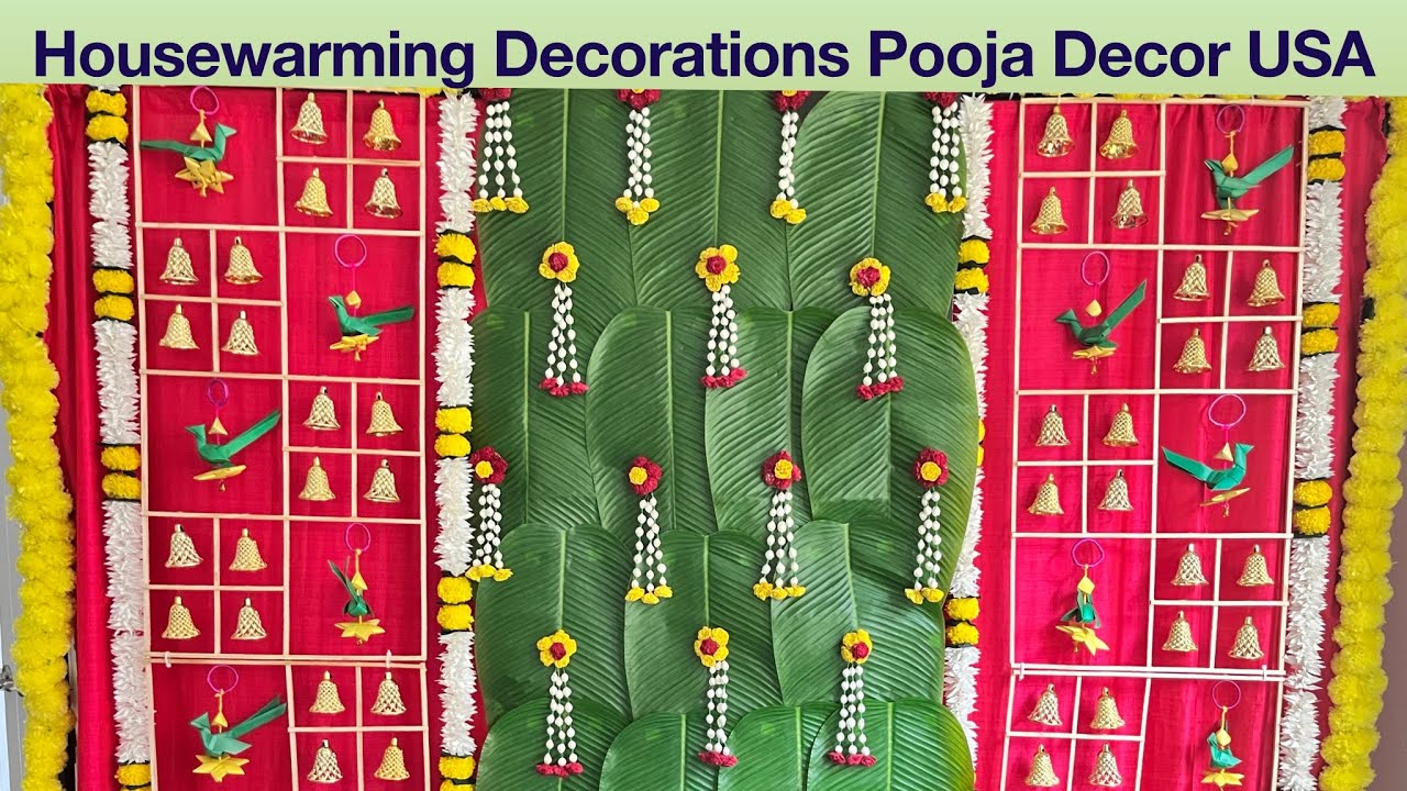 Banana Leaf Backdrop | Indian Traditional Pooja Backdrop | Housewarming Decor USA | Pooja Décor