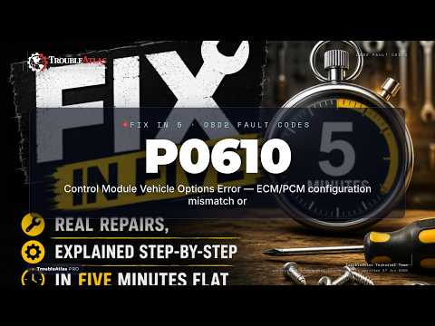 P0610 Explained — Control Module Vehicle Options Error — ECM/PCM configuration mismatch or | Trouble