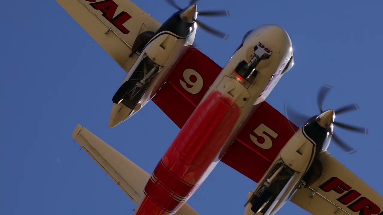 CalFire Repurposed Navy Turbo Trackers @KWJF Fox Field Palisades Fire         4K Raw EOS