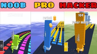 NOOB vs PRO vs HACKER in Stack Colors ❤️ All Levels Gameplay, NEW Games iOS, Android