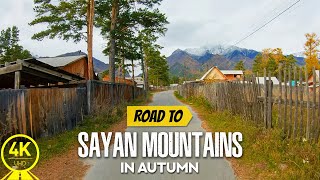 4K Picturesque Autumn Roads through Sayan Mountains - Fall Scenery for Indoor Cycling Workout