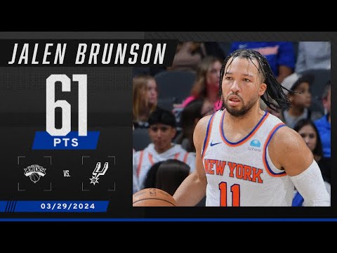 JALEN BRUNSON MAKES KNICKS HISTORY 🔥 New CAREER HIGH 61 PTS in LOSS to Wemby & Spurs 