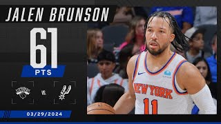 JALEN BRUNSON MAKES KNICKS HISTORY 🔥 New CAREER HIGH 61 PTS in LOSS to Wemby & Spurs | NBA on ESPN