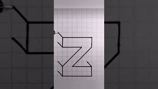 رسم حرف Z ثلاثي الابعاد