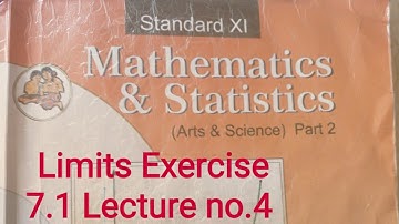 Limits class 11th Exercise 7.1 Lecture no. 4 New syllabus Maharashtra board