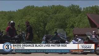 Bikers promoted unity and solidarity saturday by organizing a black
lives matter ride.